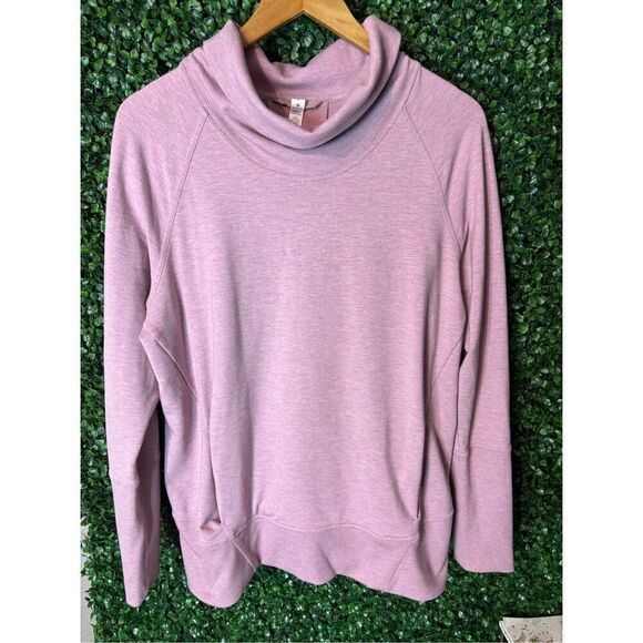 LULULEMON High Lines Pullover Cowl Neck Sweatshirt Heathered Vintage Mauve sz 10 - Picture 1 of 5